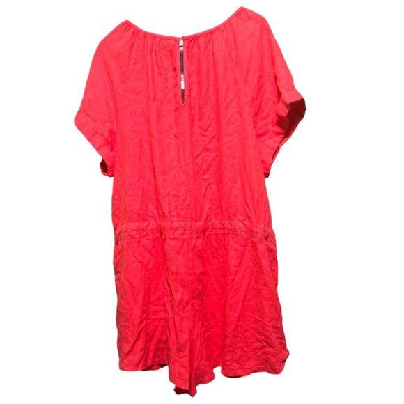 Universal thread Womens Linen Red Short Sleeve Romper - Picture 3 of 4